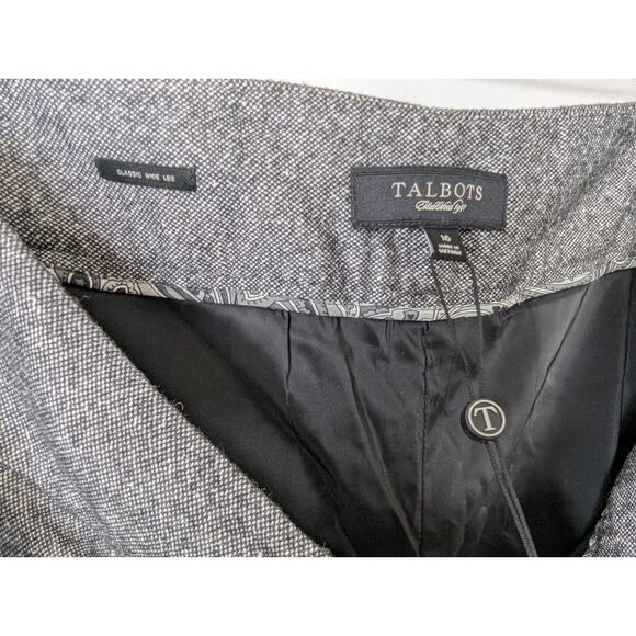 NWT Talbots Grey Classic Wide Leg Side Zip Wool Blend Dress Pants - Picture 7 of 8